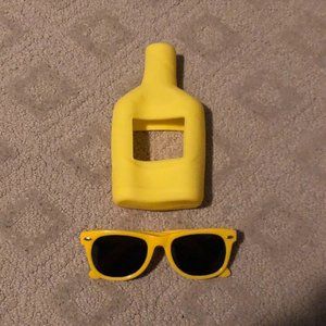 Hennessy Limited Edition Rubber Sleeve Bottle Cover With Sunglasses (New)